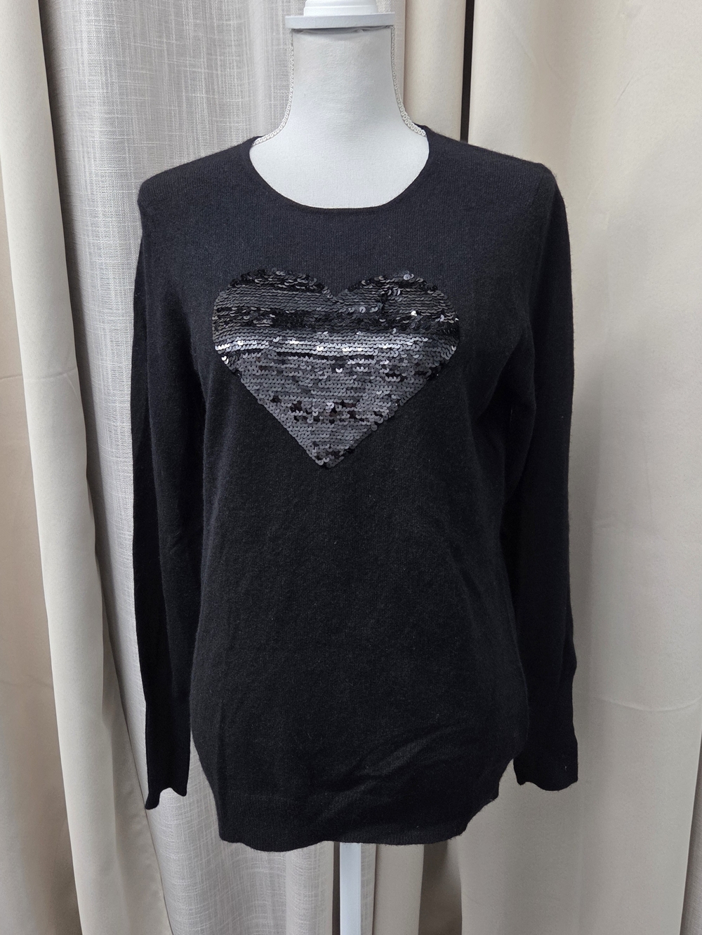 C By Bloomingdales Women's Sequin 2-Ply Cashmere Sweater Size Xl Indie Sleaze